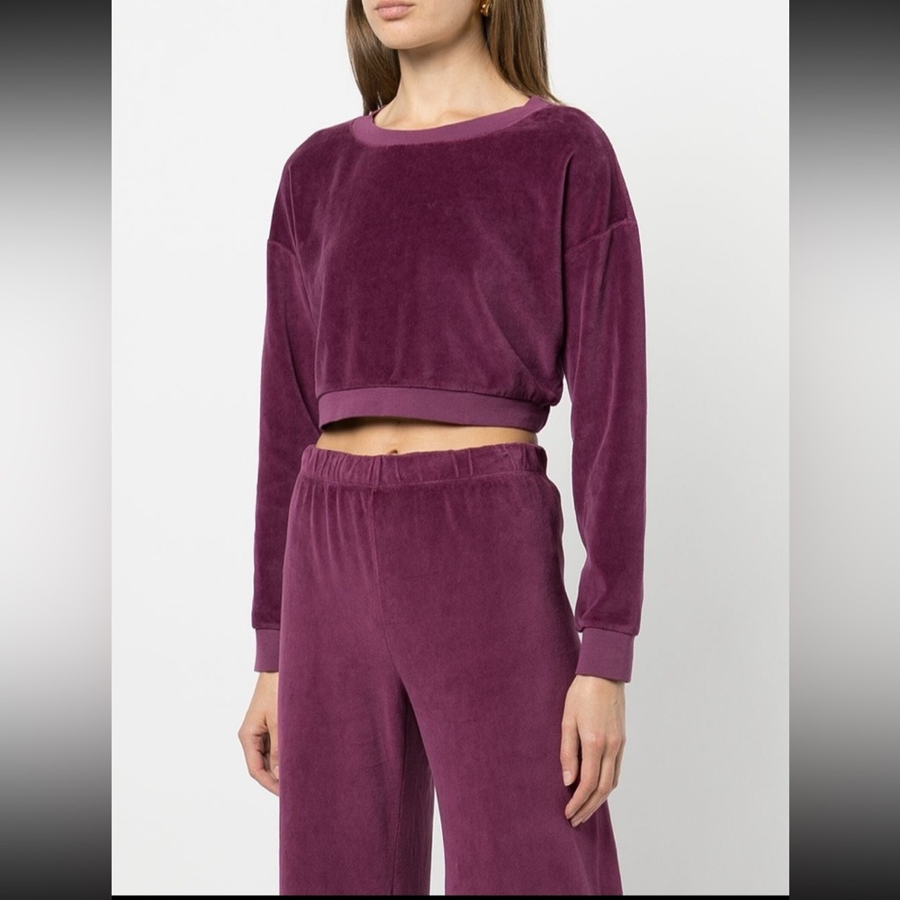 Suzie Kondi Dusty Rose cropped crew top SMALL